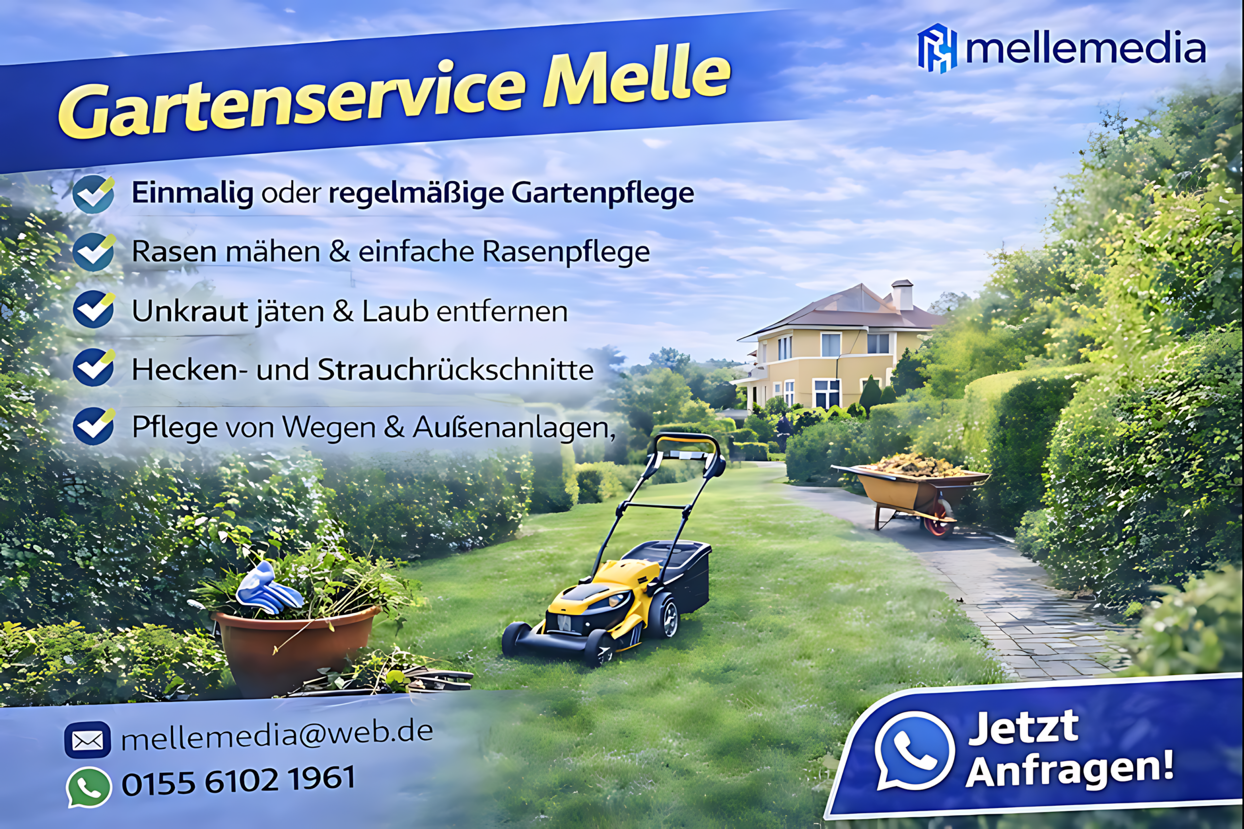 Gartenservice Melle – Gartenpflege mit Rasenmähen, Unkraut jäten und Heckenschnitt
