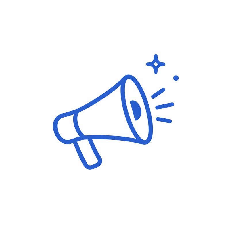 Icon Werbemitteldesign – Megafon als Symbol für Werbung und Sichtbarkeit
