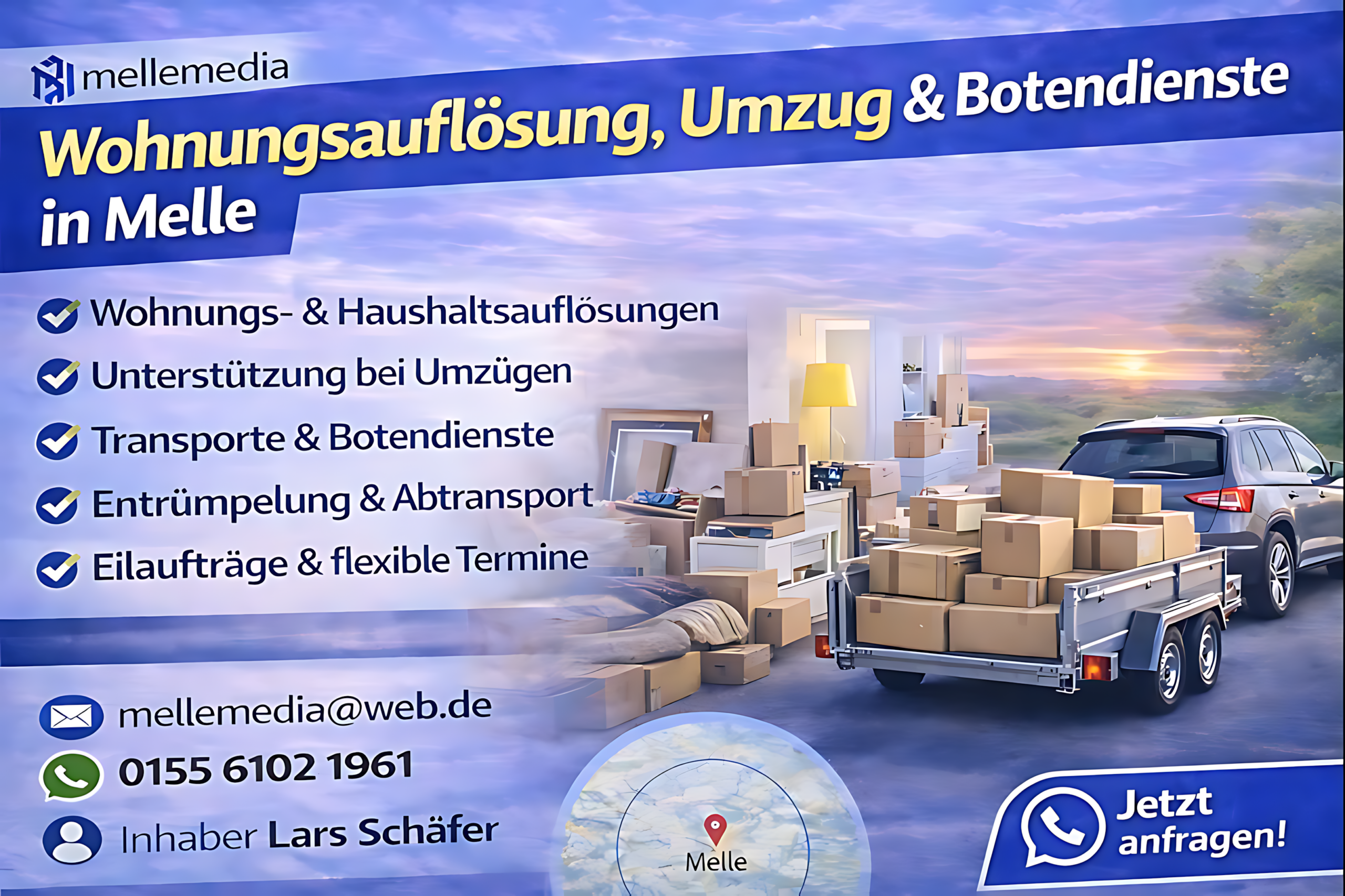 Wohnungsauflösung und Umzug in Melle mit Abtransport und Entrümpelung